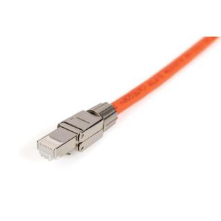 Wtyk modularny RJ45 kat.6A, PoE++, 10GbE, STP, ekranowany, beznarzędziowy, zakręcany, metalowy, AWG 26-22, dł.50mm