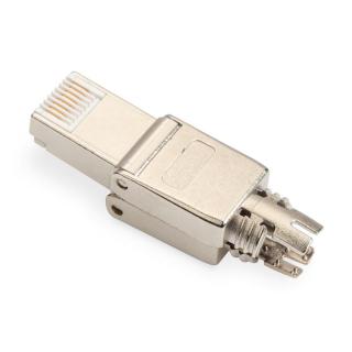 Wtyk modularny RJ45 kat.6A, PoE++, 10GbE, STP, ekranowany, beznarzędziowy, zakręcany, metalowy, AWG 26-22, dł.50mm