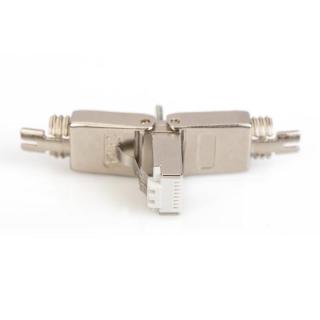 Wtyk modularny RJ45 kat.6A, PoE++, 10GbE, STP, ekranowany, beznarzędziowy, zakręcany, metalowy, AWG 26-22, dł.50mm