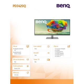 Monitor 34 cali PD3420Q LED QHD/IPS/5ms/GL/HDMI/DP