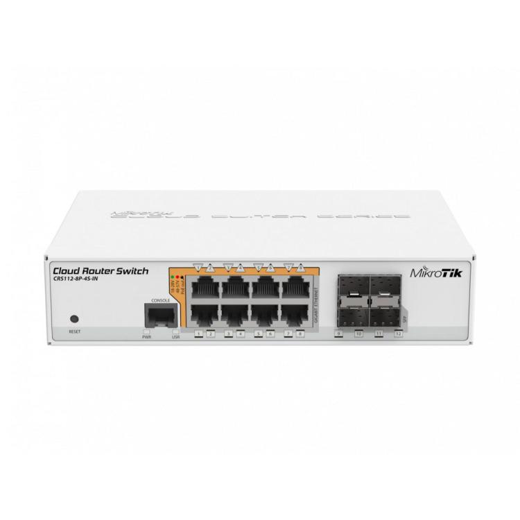 Przełącznik 8xGbE 4 xSFP PoE CRS112-8P-4S-IN