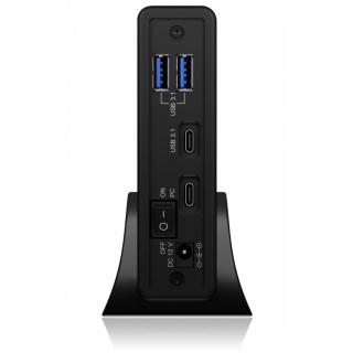 Obudowa IB-382H-C31 2,5/3,5 HDD z wbudowanym HUB 1xUSB-C, 2xUSB -A, 12V2A