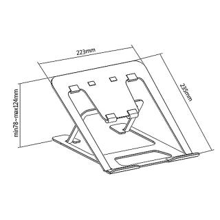 Podstawka pod laptopa Ergo Office ER-416B aluminiowa, czarna