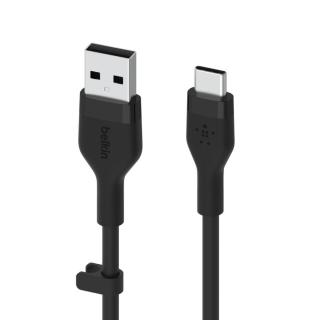 Kabel BoostCharge USB-A do USB-C silikonowy 3m, czarny