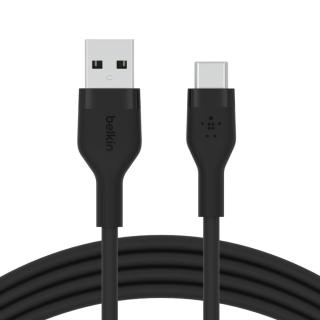 Kabel BoostCharge USB-A do USB-C silikonowy 3m, czarny