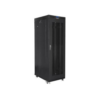 Szafa instalacyjna rack stojąca 19 cali 37U 800x1000 czarna drzwi perforowane LCD ( Flat pack)