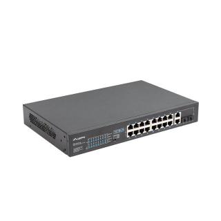 Przełącznik Switch 16X100MB POE+/2XCombo niezarządzalny rack 19 cali Gigabit Ethernet 150W