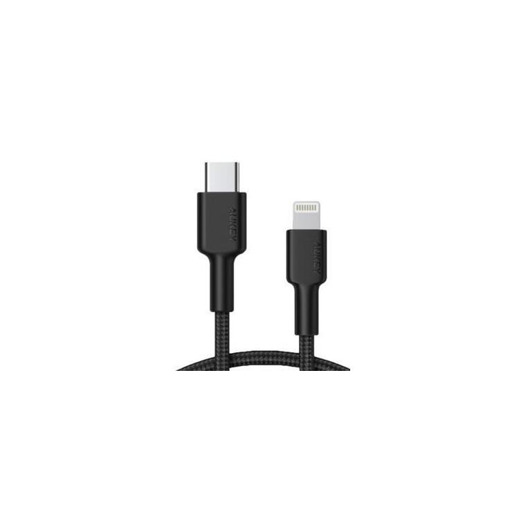 CB-CL02 Black nylonowy kabel Lightning-USB C | USB Power Delivery USB-PD | 1.2m | certyfikat MFi Apple