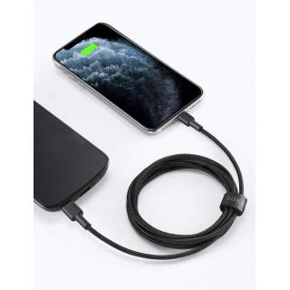 CB-CL03 Black nylonowy kabel Lightning-USB C | USB Power Delivery USB-PD | 2m | certyfikat MFi Apple