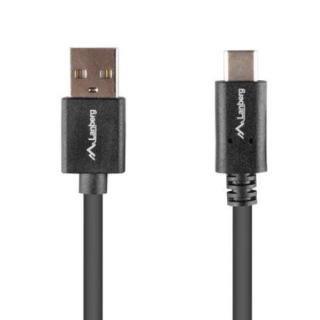 Kabel USB-C(M)- USB-A(M) 2.0 1.8m czarny BOX QC 3.0