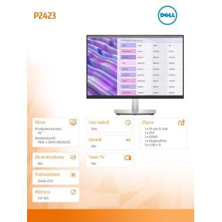 Monitor P2423 24 cale IPS LED WUXGA (1920x1200)/16:10/HDMI/DVI/VGA/DP/5xUSB 3.2/3Y AES&PPG