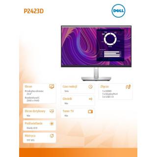 Monitor P2423D 23.8 cali IPS LED QHD (2560x1440)/16:9/HDMI/DP/5xUSB 3.2/3Y AES