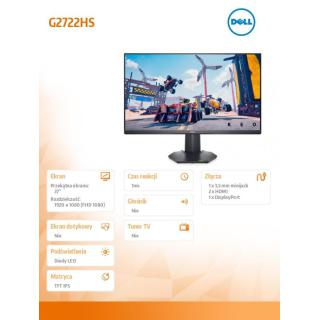 Monitor G2722HS 27 cali Gsync/FreeSync 165Hz IPS LED Full HD (1920 x 1080)/16:9/DP 1.2/HDMI/3Y AES&PPG