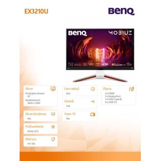 Monitor 32 cale EX3210U 4K LED 2ms/IPS/4K/HDMI/DP/GŁOŚNIKI