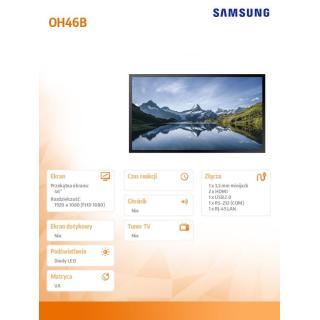 Monitor profesjonalny OM46B 46 cali Błyszczący 24h/7 4000(cd/m2) 1920 x 1080(FHD) Tizen 5.0 3 lata On-Site (LH46OMBEBGBXEN)