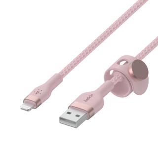 Kabel BoostCharge USB-A do Lightning silikonowy 3m, różowy