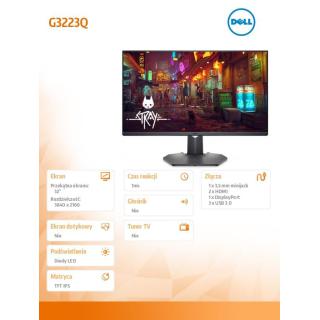 Monitor G3223Q 32 cali FreeSync 144Hz IPS LED 4K (3840x2160)/16:9/DP/2xHDMI/USB-B/USB/3Y AES&PPE