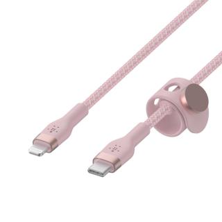 Kabel BoostCharge USB-C/Lightning Silikonowy w oplocie 2m różowy