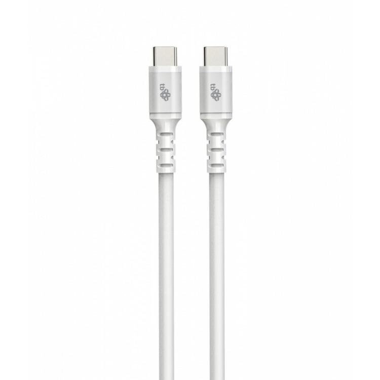 Kabel USB C - USB C 1 m. silikonowy biały