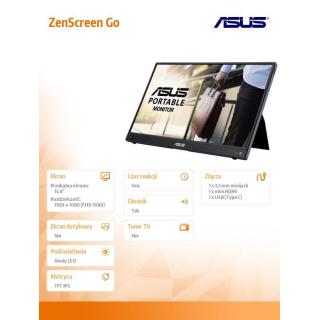 Monitor ZenScreen Go 15.6 cala MB16AWP