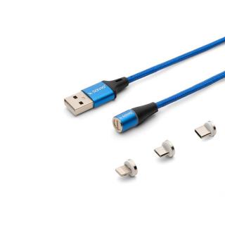 Kabel magnetyczny USB - USB typ C, Micro i Lightning,...