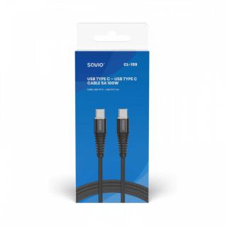 Kabel USB typu C - USB typu C 5A 1m, CL-159