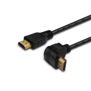 Kabel HDMI kątowy złoty v1.4 3D, 4Kx2K, 1.5m, wielopak 10...