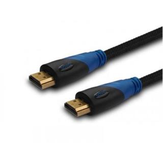 Kabel HDMI (M) 3m, oplot nylonowy, złote końcówki, v1.4...