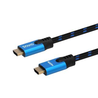 Kabel HDMI (M) v2.1, 3m, 8K, miedź, niebiesko-czarny,...