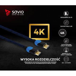 Kabel HDMI 2.0 niebiesko-czarny 1,8m, GCL-02