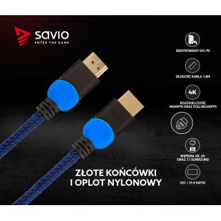 Kabel HDMI 2.0 niebiesko-czarny 1,8m, GCL-02