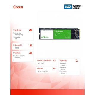 Dysk SSD Green SSD 480GB SATA M.2 2280 WDS480G3G0B