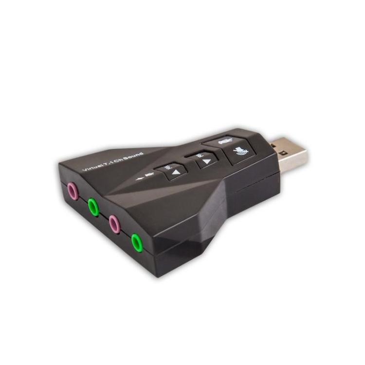 Karta dźwiękowa USB 7w1, dźwięk Virtual 7.1CH, Plug & Play, blister, AK-08