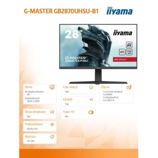 Monitor 28 cali GB2870UHSU 4K, HDMI, DP, 150Hz, USB3.0, HAS, HDR400, 2x2W