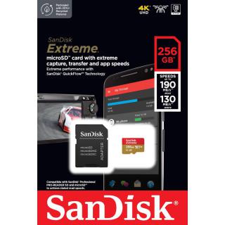 Karta pamięci Extreme microSDXC 256GB 190/130 MB/s A2 V30 U3