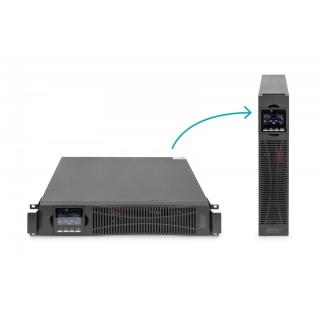 Zasilacz awaryjny UPS Online Rack 19" LCD, 1500VA/1500W, 3x12V/9Ah, 8xC13, USB, RS232, RJ45