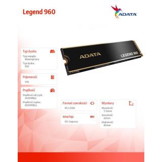 Dysk SSD Legend 960 1TB PCIe 4x4 7.4/6 GB/s M2