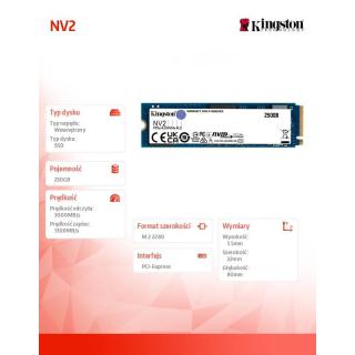 Dysk SSD NV2 250GB M.2 2280 PCI-e 4.0 NVMe 3000/1300