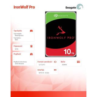 Dysk IronWolfPro 10TB 3.5'' 256MB ST10000NT001