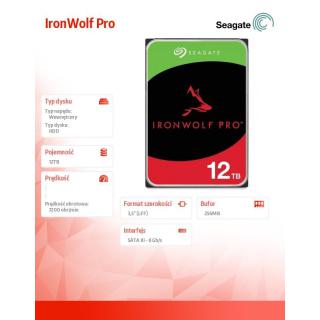 Dysk IronWolf Pro 12TB 3.5 256MB ST12000NT001