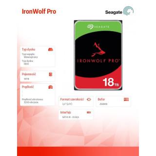 Dysk IronWolf Pro 18TB 3,5 ST18000NT001