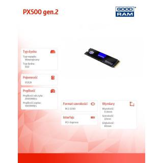 Dysk SSD PX500-G2 512GB M.2 PCIe 3x4 NVMe 2280