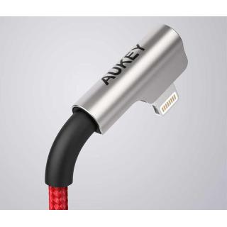 CB-AL01 Red OEM nylonowy kabel USB - Lightning | 2m | wtyki 90 stopni | certyfikat MFi