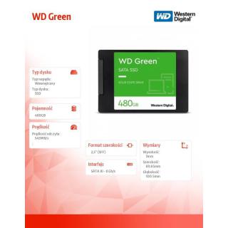 Dysk SSD WD Green 480GB SATA 2,5 cala WDS480G3G0A