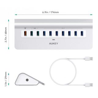 CB-H6S aluminiowy Hub 10xUSB | 10w1 | 7xUSB 3.1 | 2xUSB...