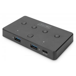 Przełącznik USB 3.0, 2 PC - 4 Urządzenia, zasilanie USB C