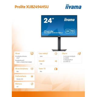 Monitor 23.8 cala XUB2494HSU-B2 VA,FHD,HDMI,DP,2xUSB3.0,HAS,2x2W