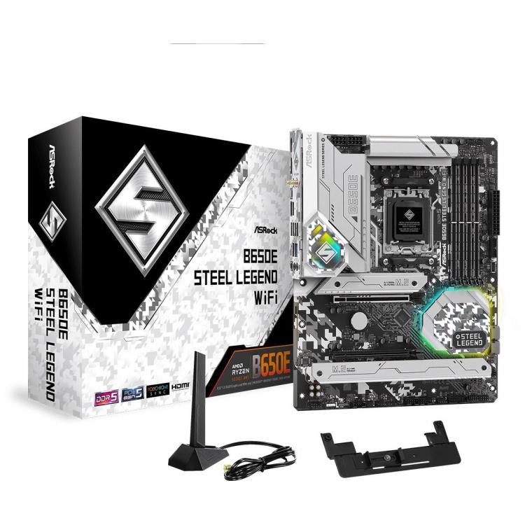 Płyta główna B650E STEEL LEGEND WIFI AM5 4DDR5 HDMI/DP M2 ATX