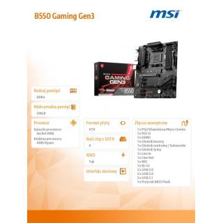 Płyta główna B550 GAMING GEN 3 AM4 DDR4 HDMI USB M.2 ATX