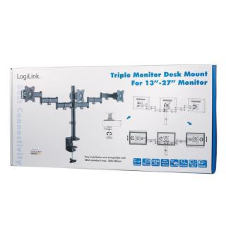 Uchwyt na 3 monitory, 13-27 cali, max. 3x8kg.